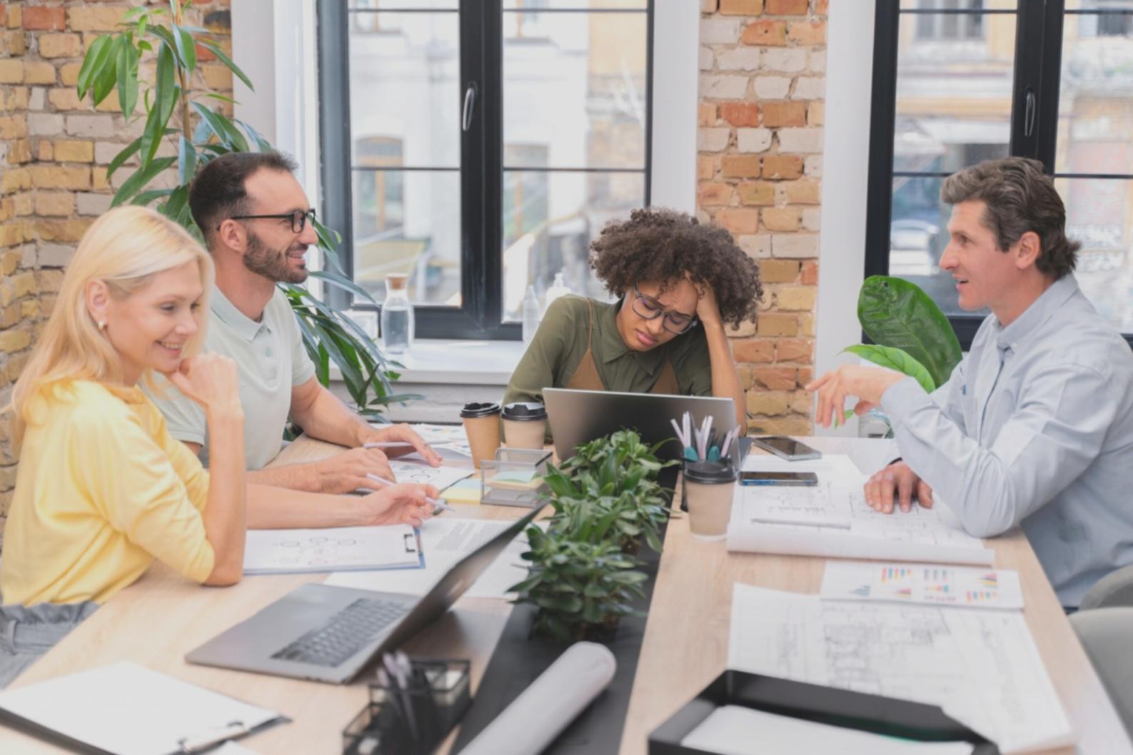 Professional business meeting discussing financial strategies and growth planning